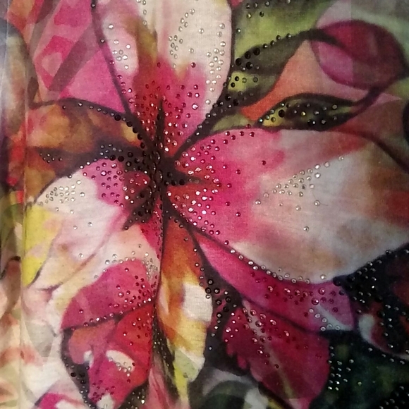 B.L.U.E. XL Womens Embellished Blouse - Picture 3 of 4